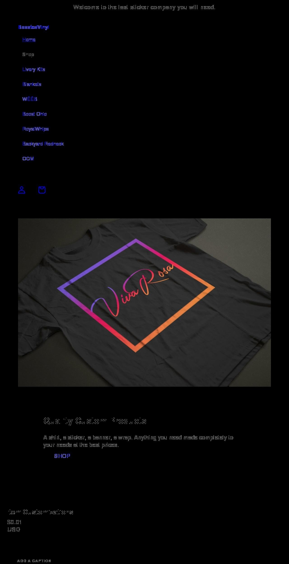 boostedvinyl.com — Shopify storefront screenshot