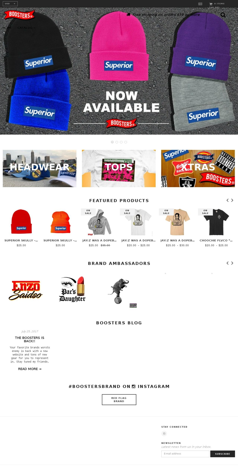 boostersbrand.com shopify website screenshot