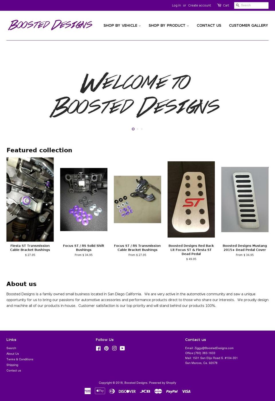 boostindesigns.com — Shopify storefront screenshot