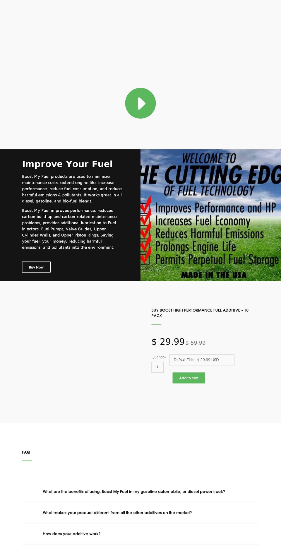Jumpstart Shopify theme site example boostmyfuel.com