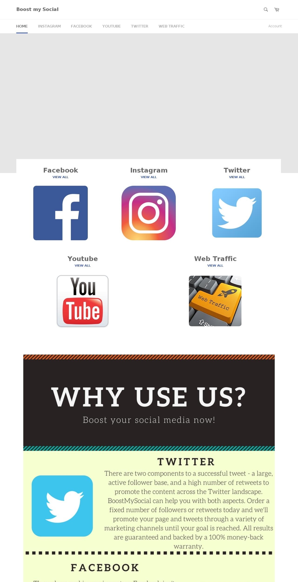 boostmysocial.net shopify website screenshot