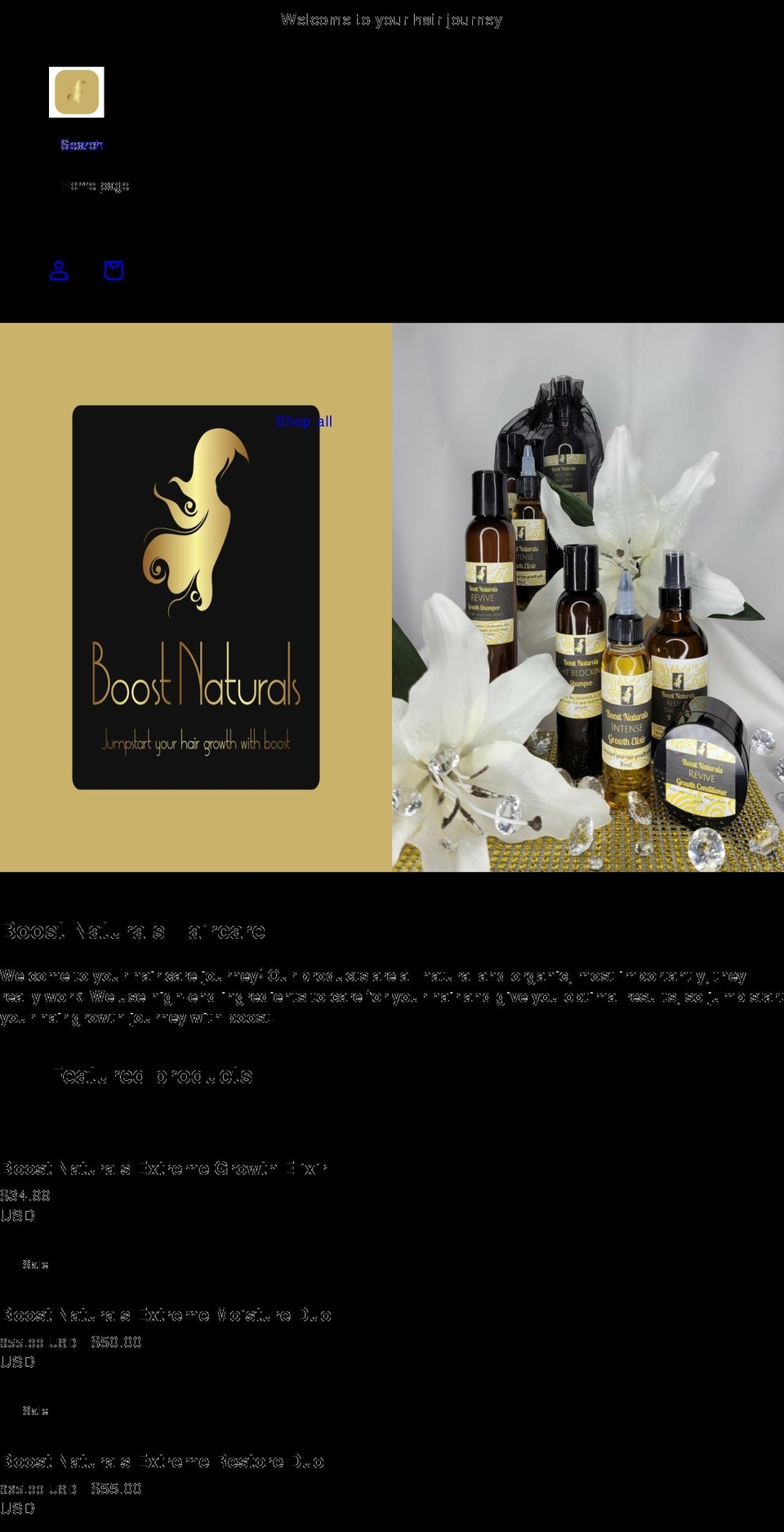 boostnaturals.org shopify website screenshot