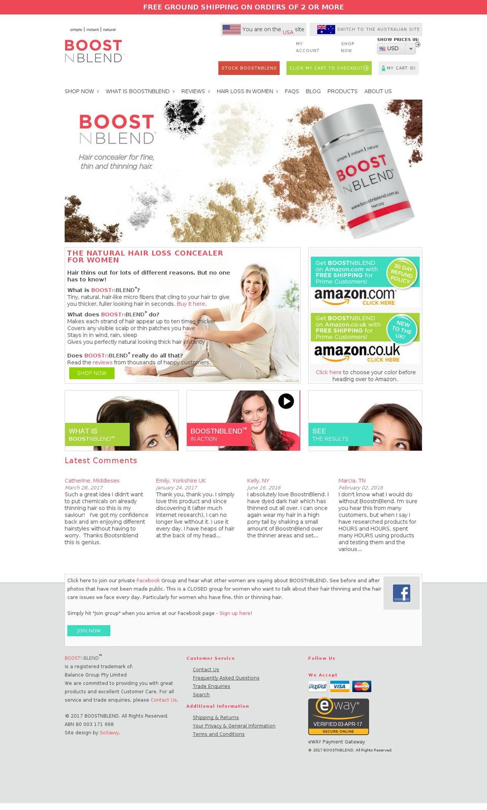 boostnblend.com shopify website screenshot