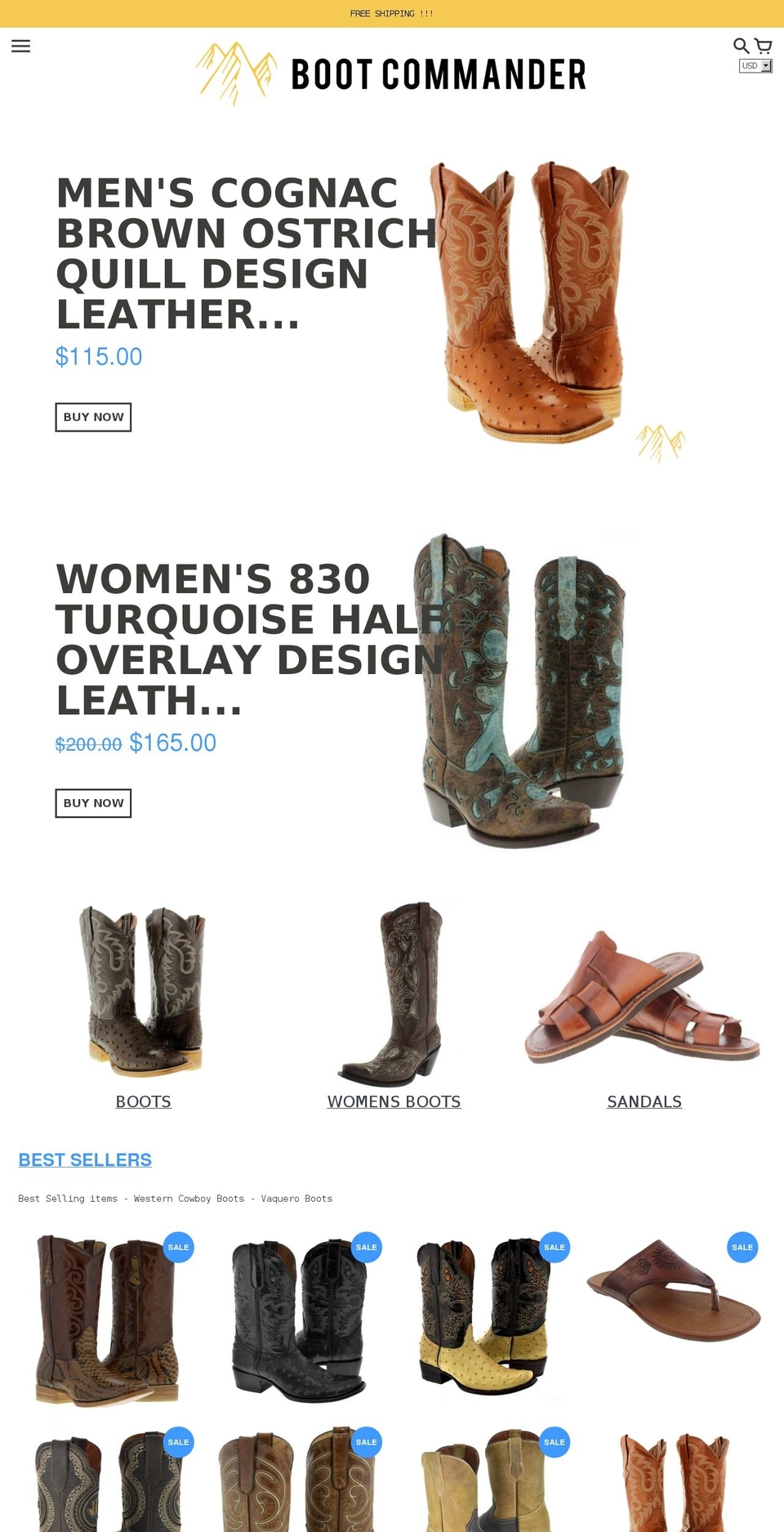 bootcommander.com — Shopify storefront screenshot