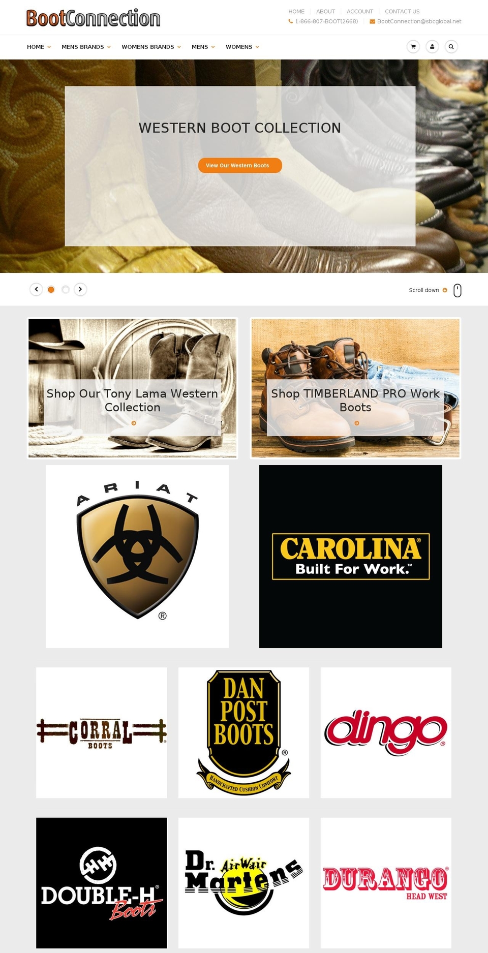 bootconnection.com shopify website screenshot