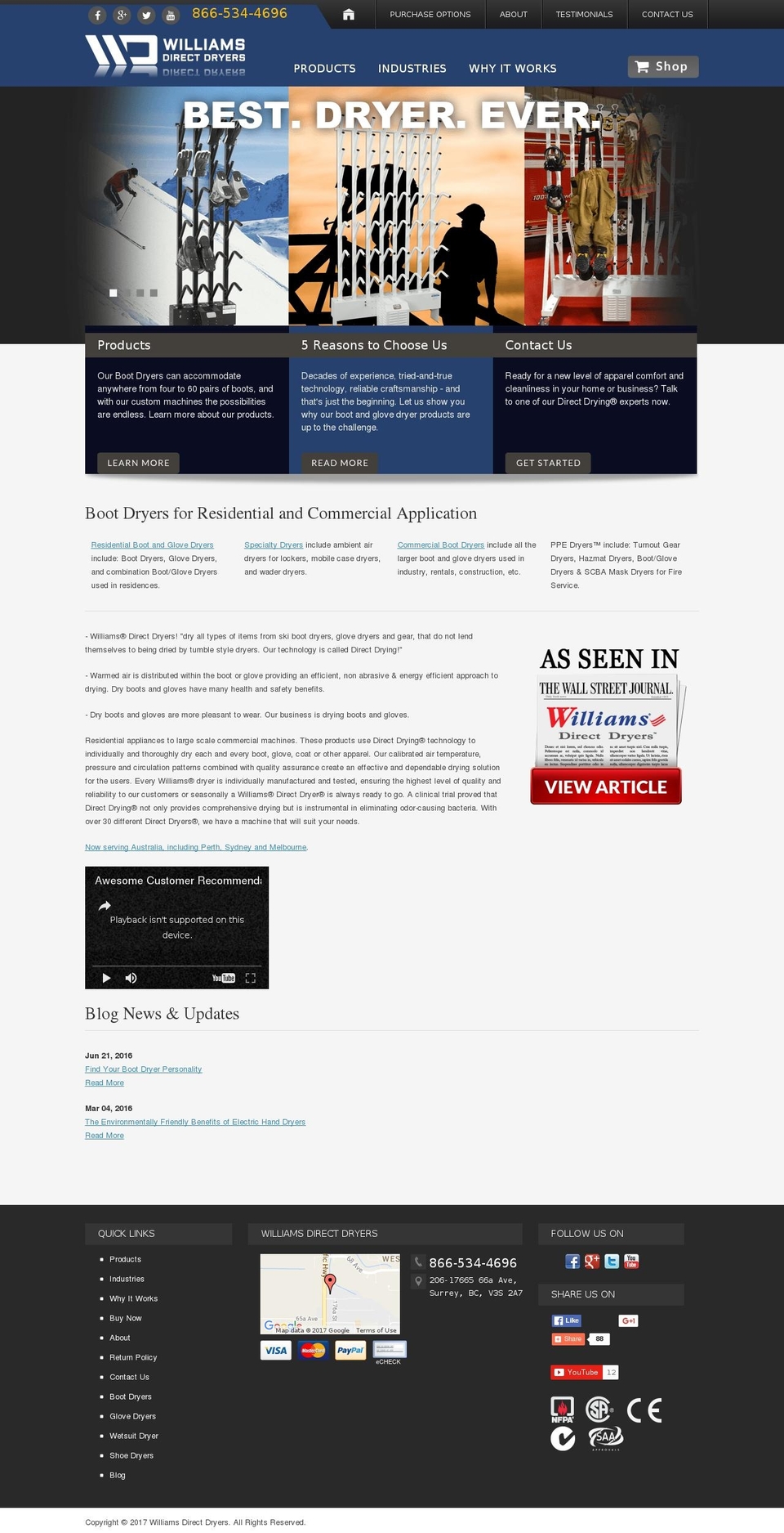 bootdryer.com shopify website screenshot