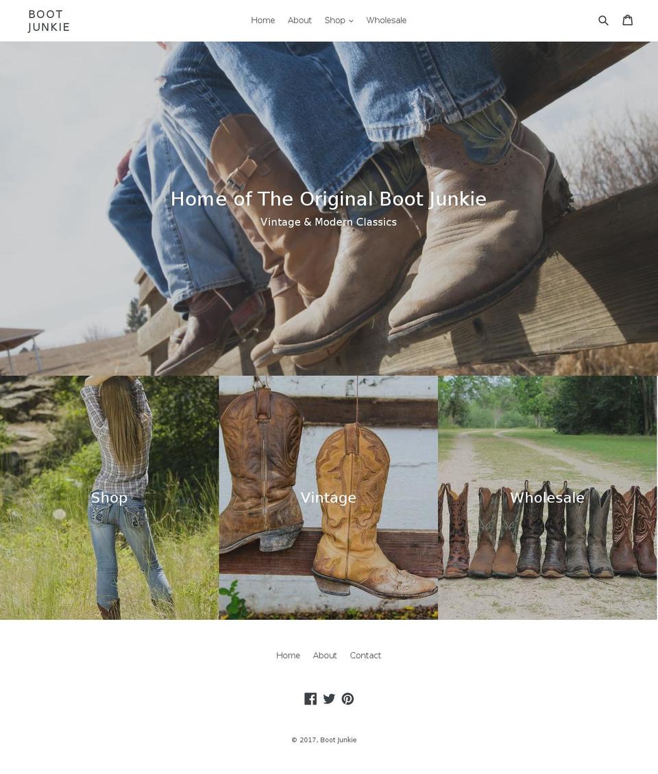 bootjunkie.com shopify website screenshot
