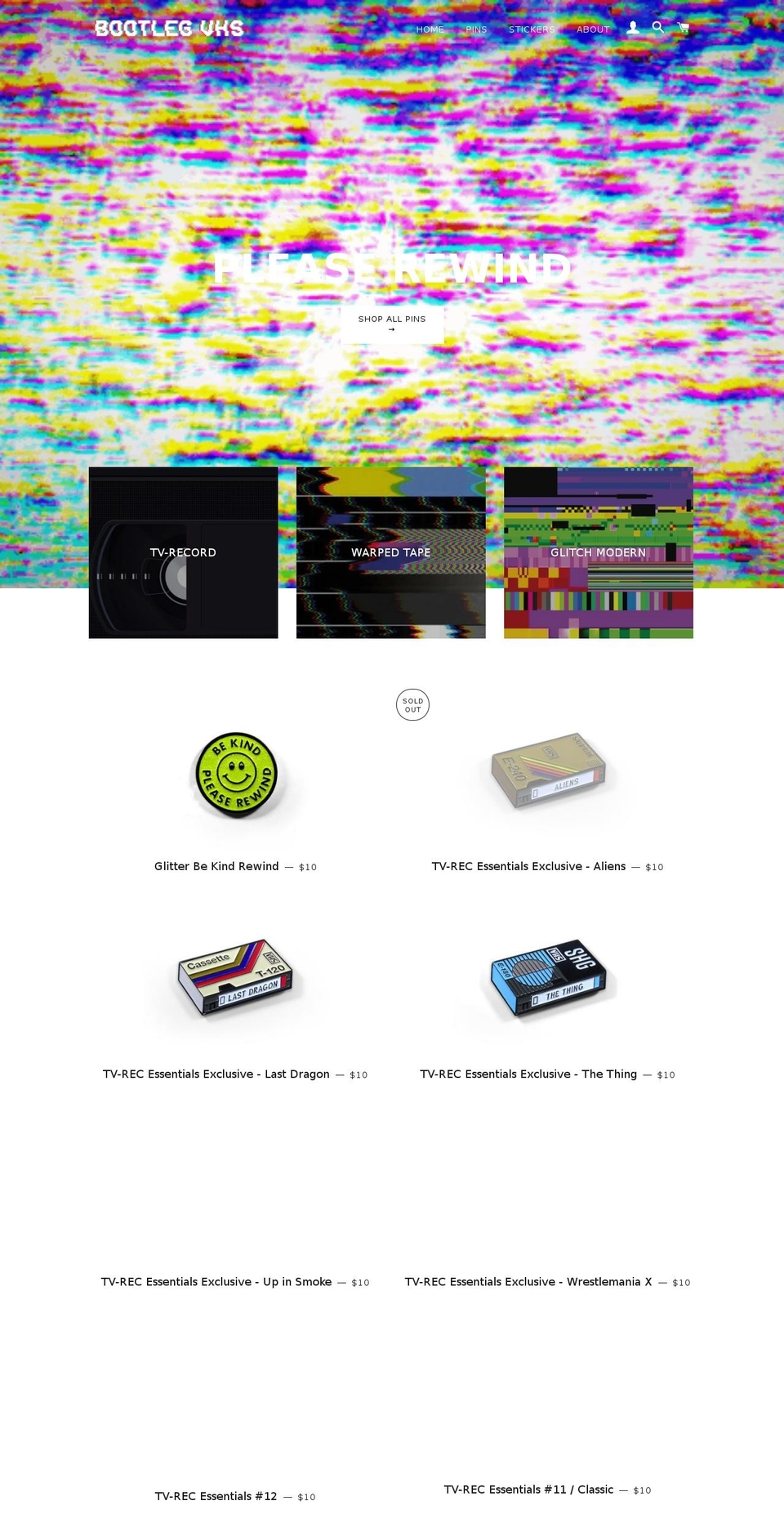 bootlegvhs.com — Shopify storefront screenshot