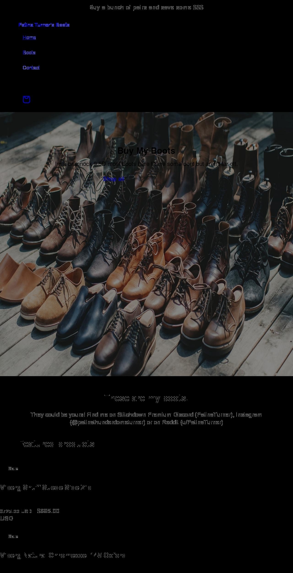 boots.shoes shopify website screenshot