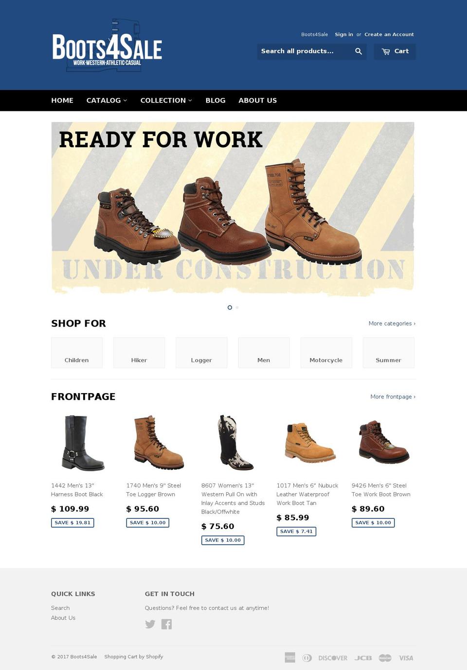 boots4sale.com shopify website screenshot