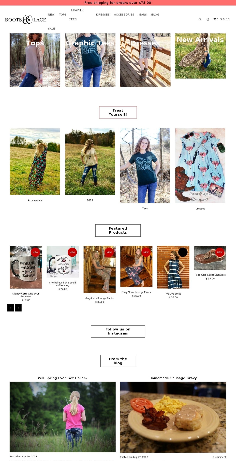 bootsandlace.boutique shopify website screenshot