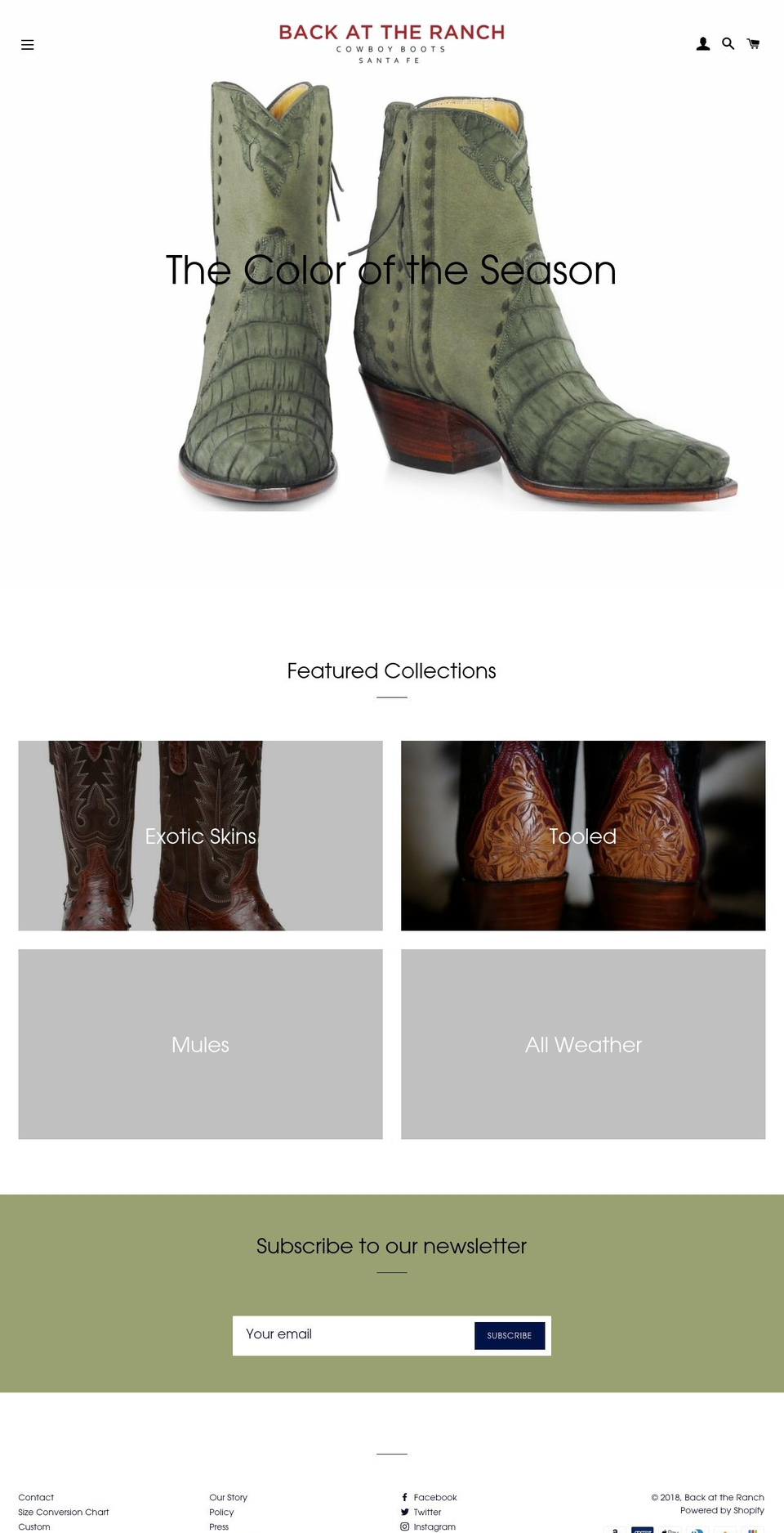 bootsfromtheranch.com — Shopify storefront screenshot