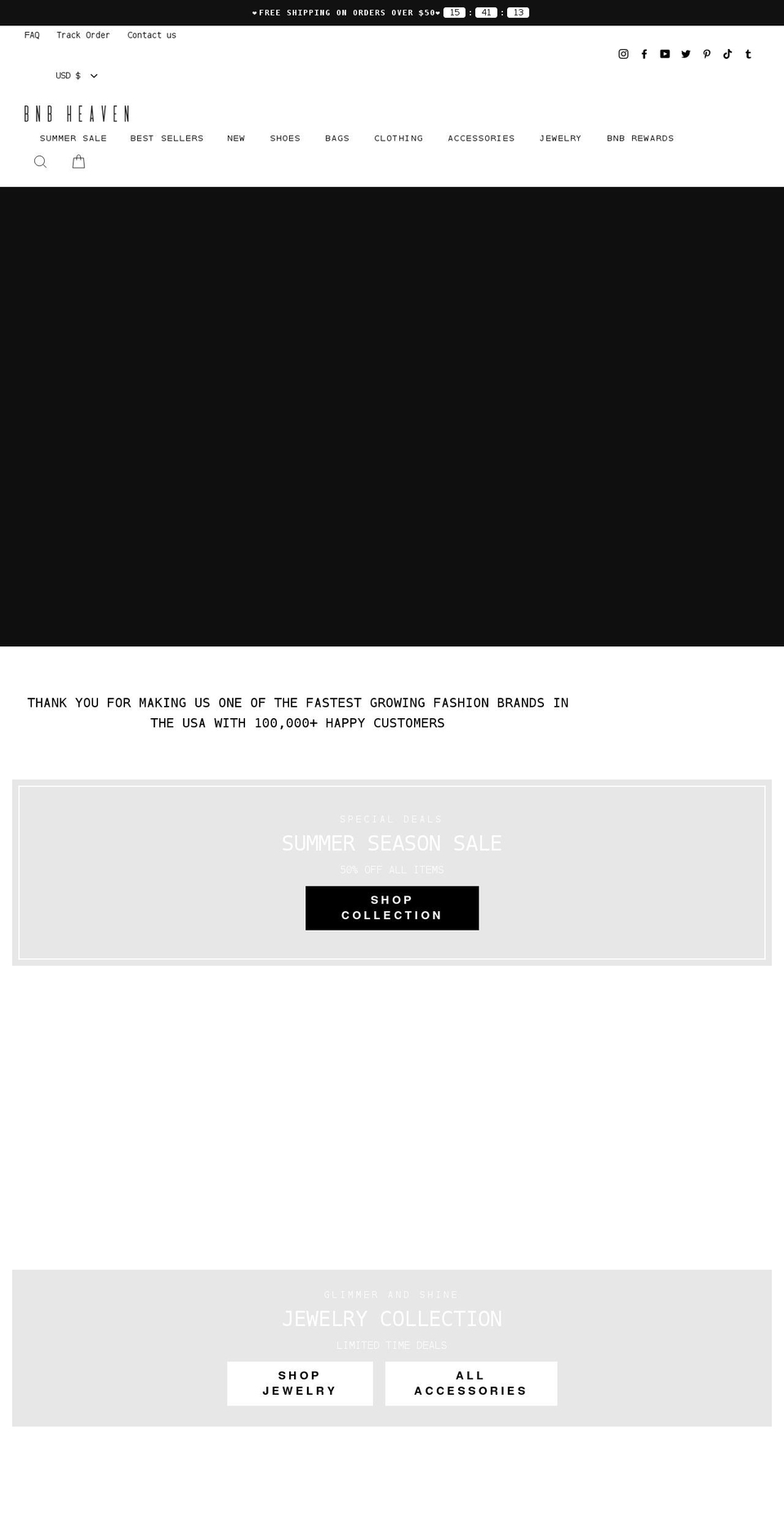 bootsnbagsheaven.com shopify website screenshot