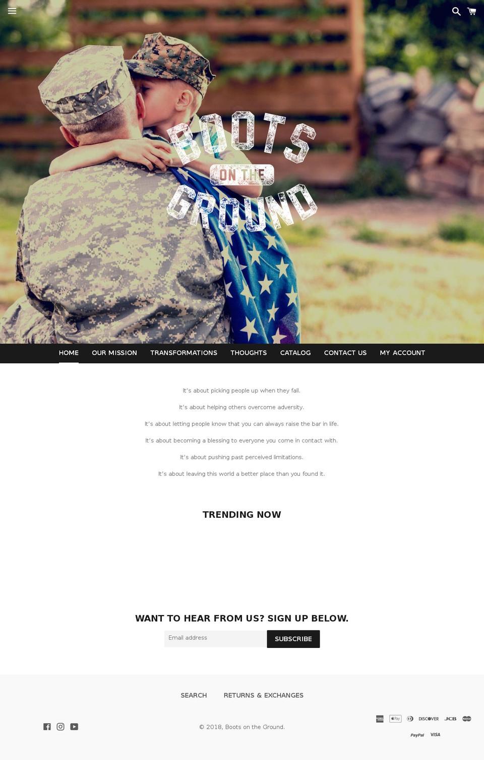 bootsonthegroundct.com — Shopify storefront screenshot