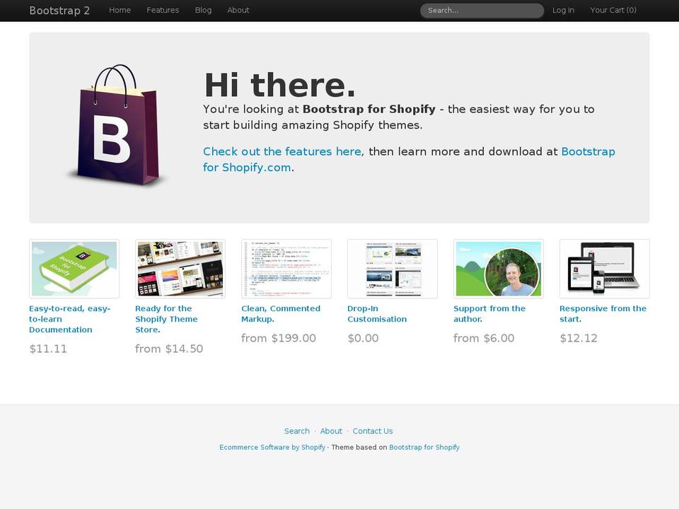 bootstrap- Shopify theme site example bootstrap-2.myshopify.com