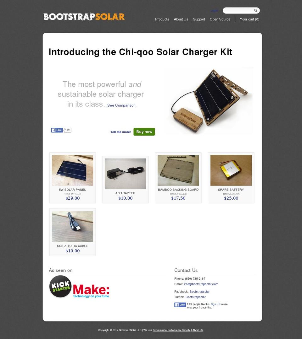 bootstrapsolar.com shopify website screenshot
