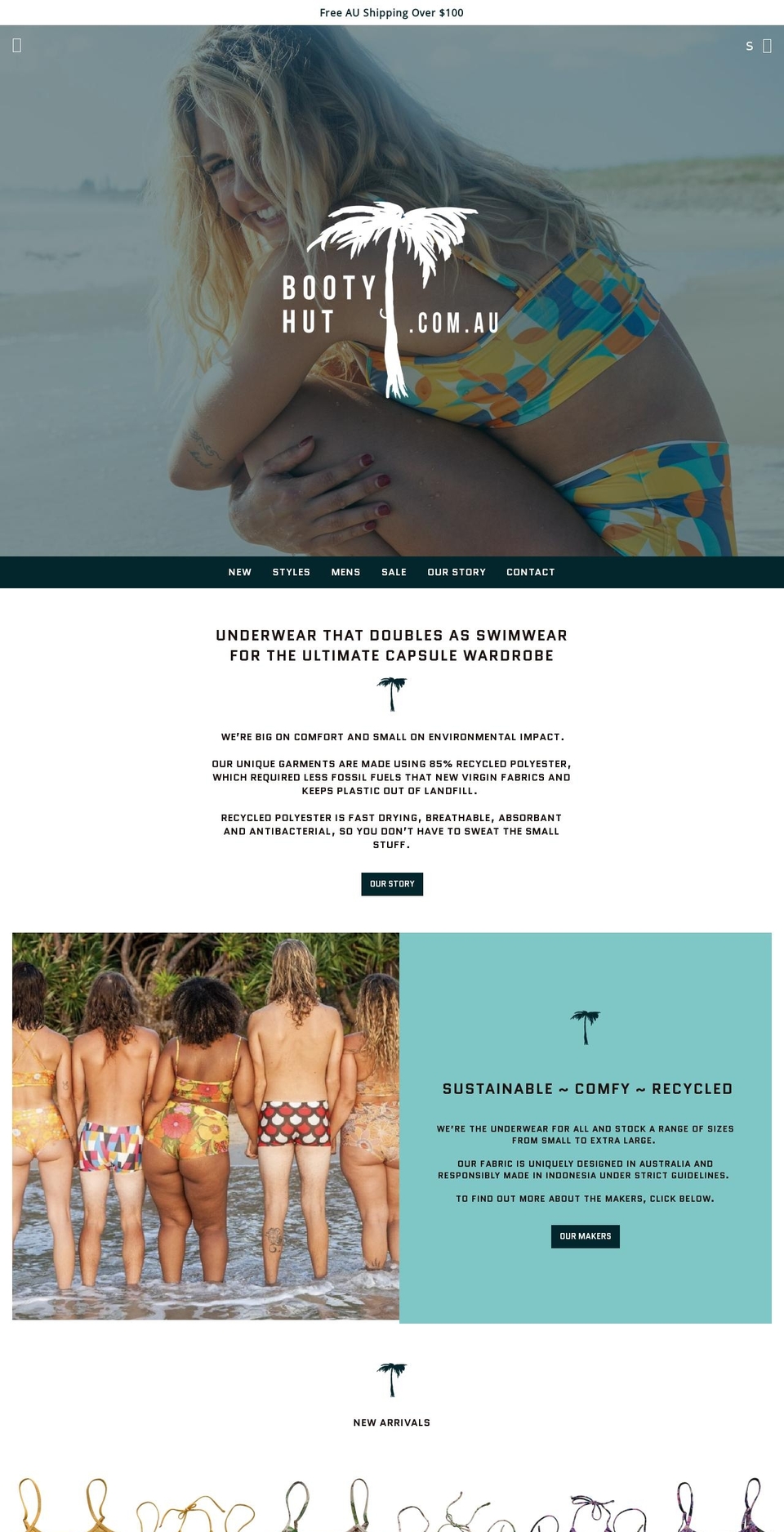 bootyhut.com.au shopify website screenshot