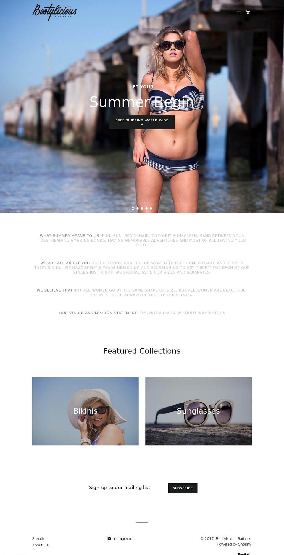 bootyliciousbathers.com shopify website screenshot