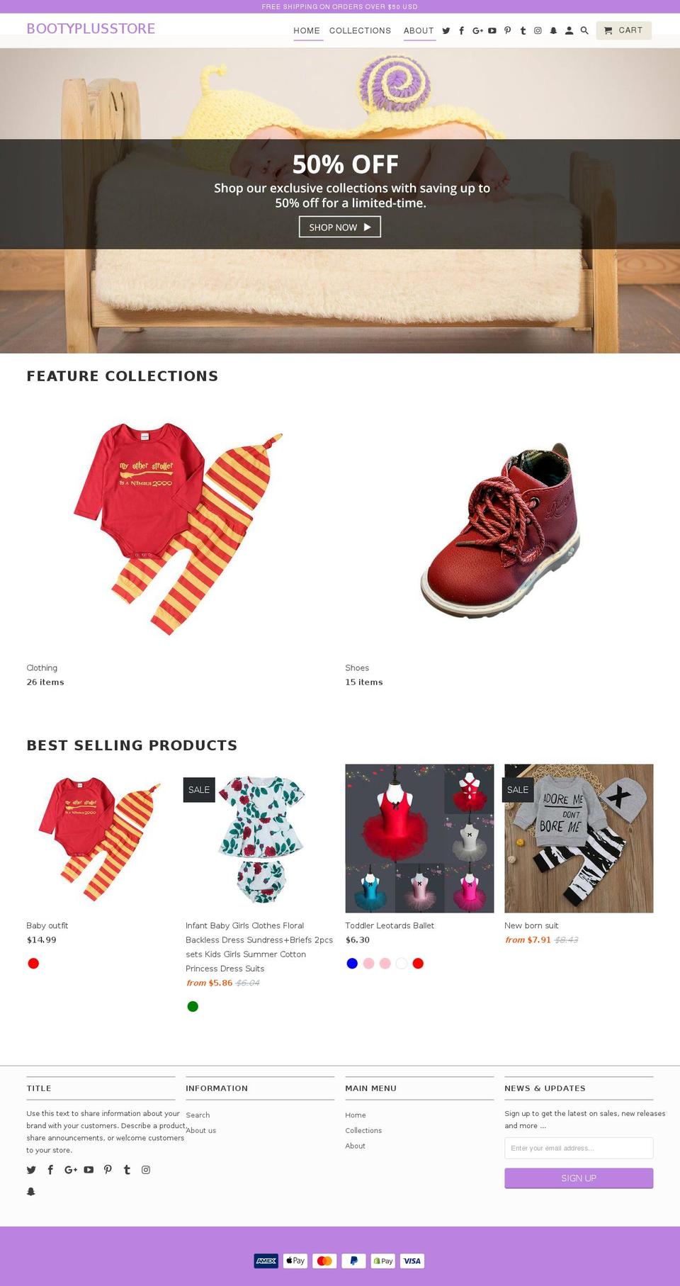 Childhood Shopify theme site example bootyplusstore.com