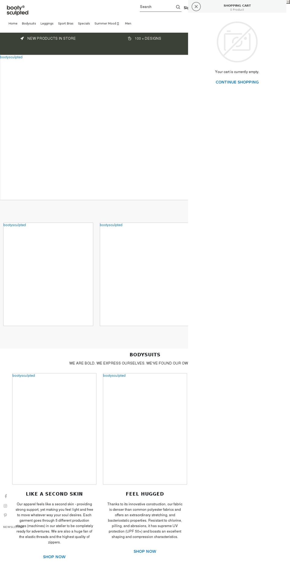 bootysculpted.com shopify website screenshot