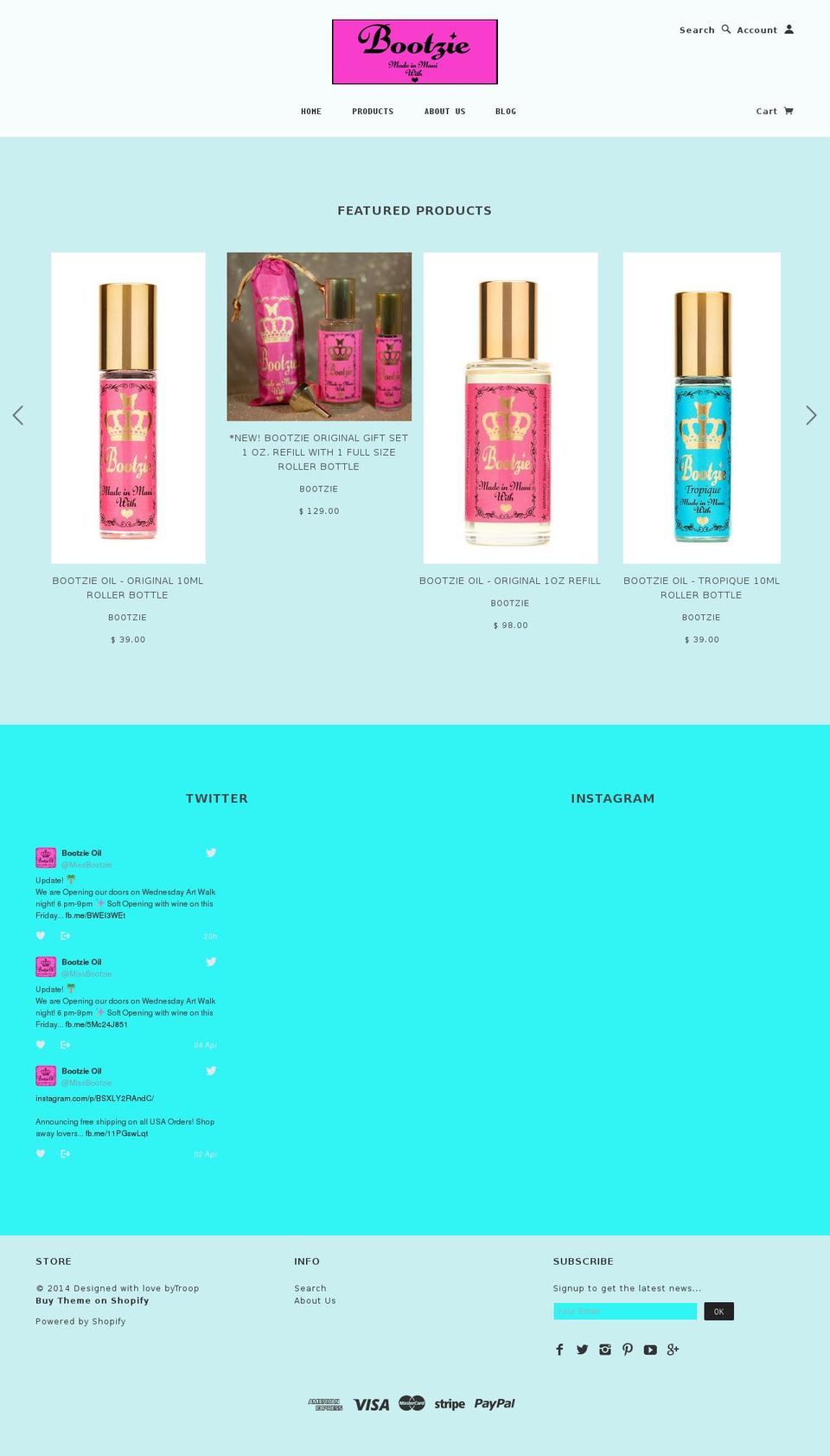 bootzie.com shopify website screenshot