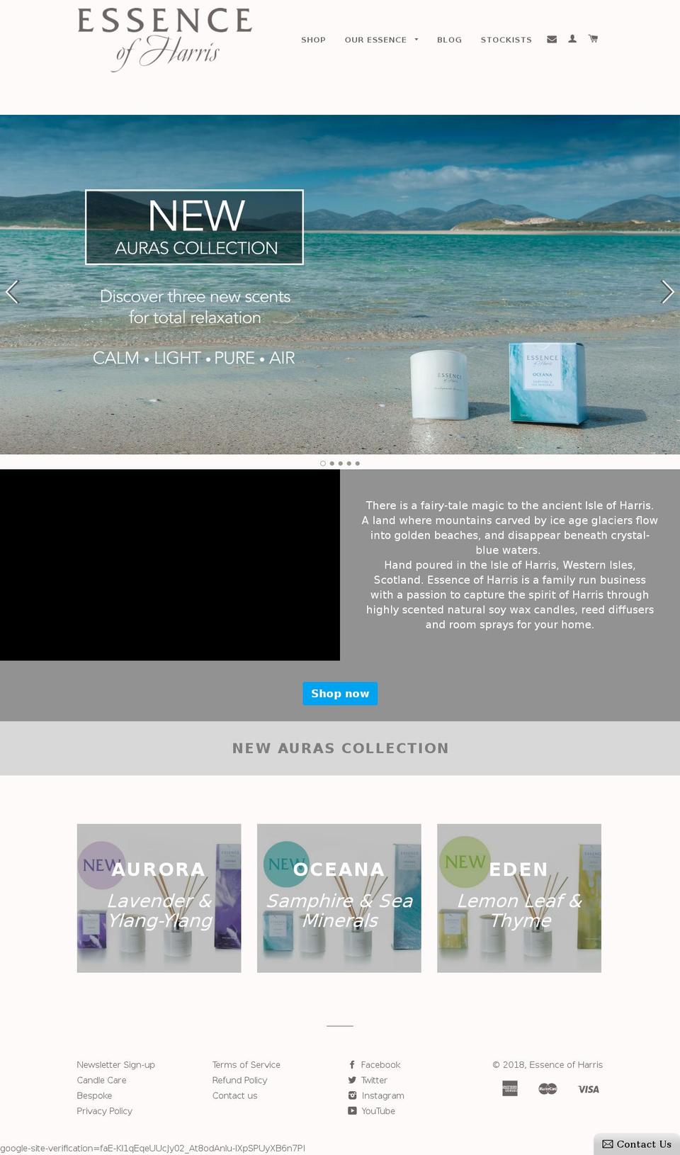 Essence of Harris Shopify theme site example boovakecandleco.com