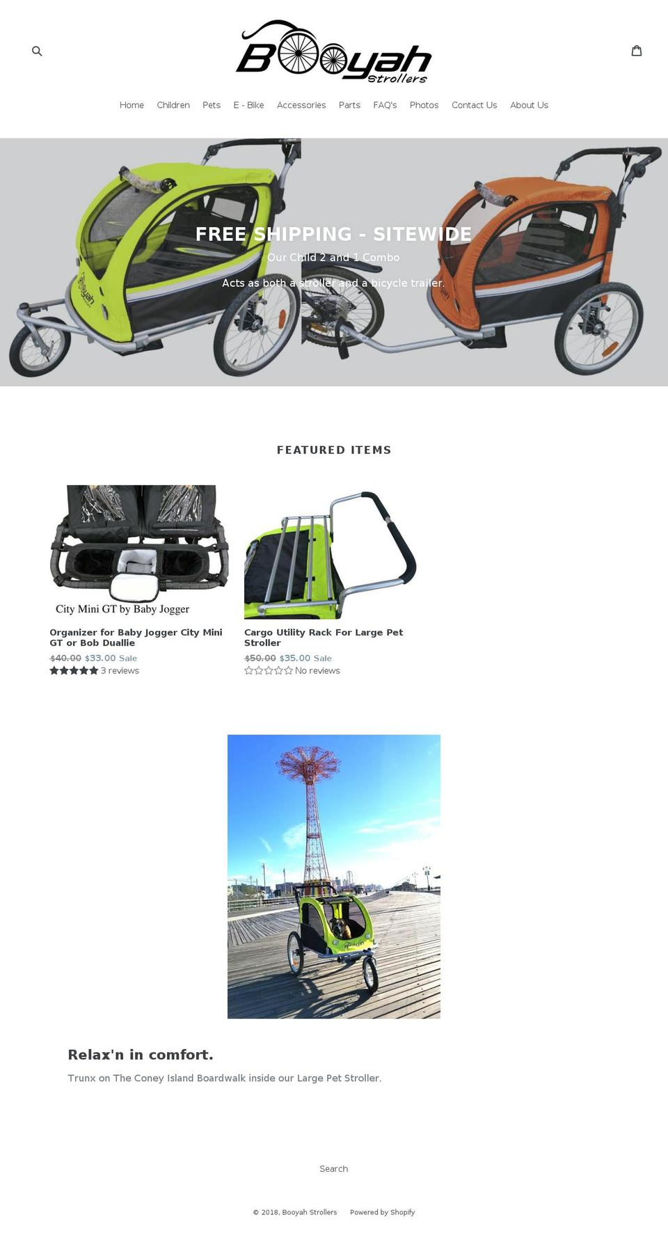 booyahstrollers.com — Shopify storefront screenshot