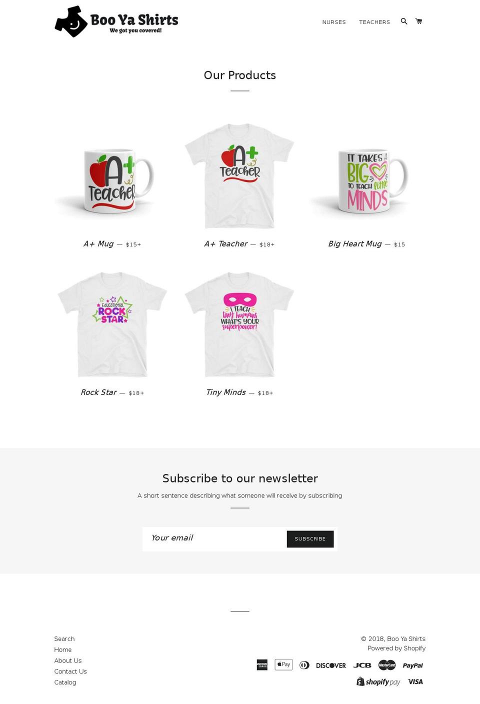 booyashirts.com — Shopify storefront screenshot