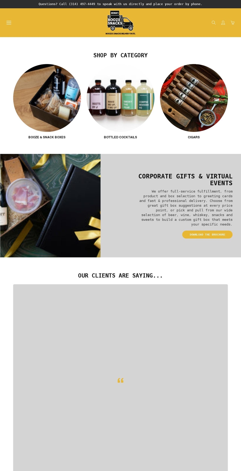boozeandsnacks.com shopify website screenshot