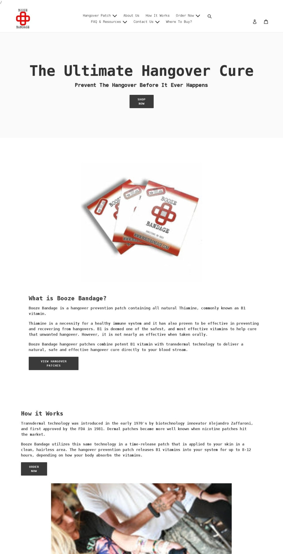 boozebandage.com shopify website screenshot
