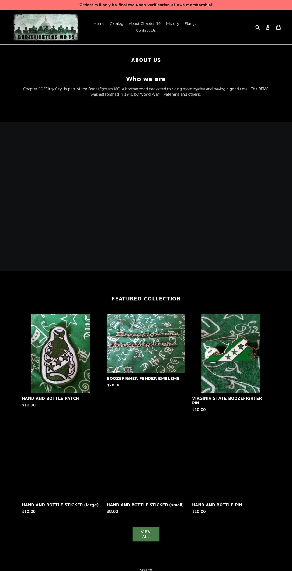 boozefighters19.com shopify website screenshot