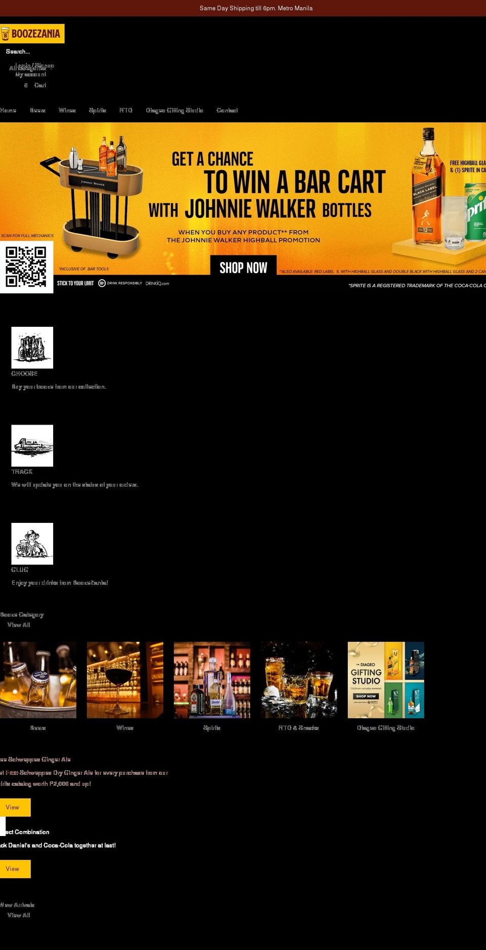 boozezania.store shopify website screenshot