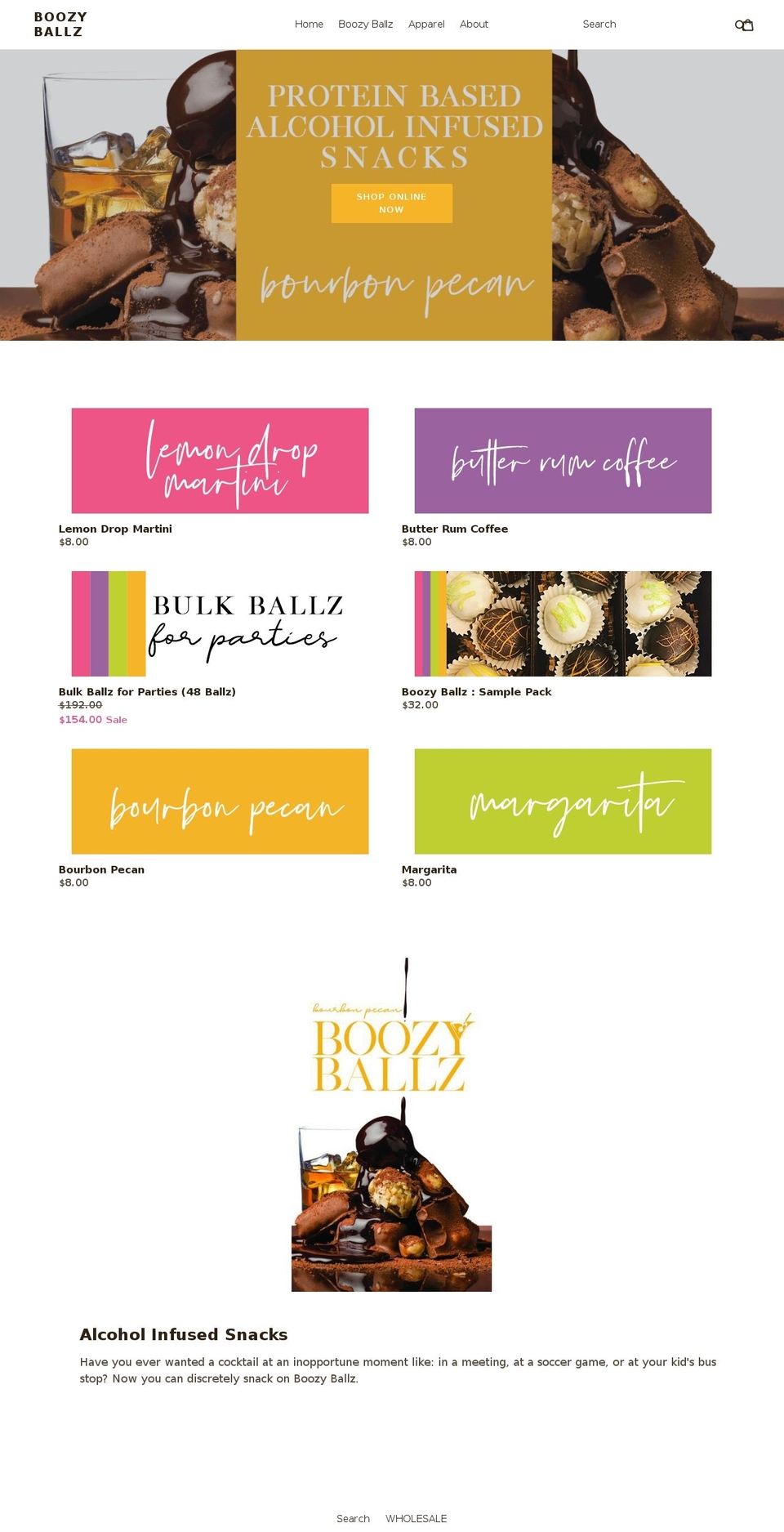 boozyballz.com — Shopify storefront screenshot