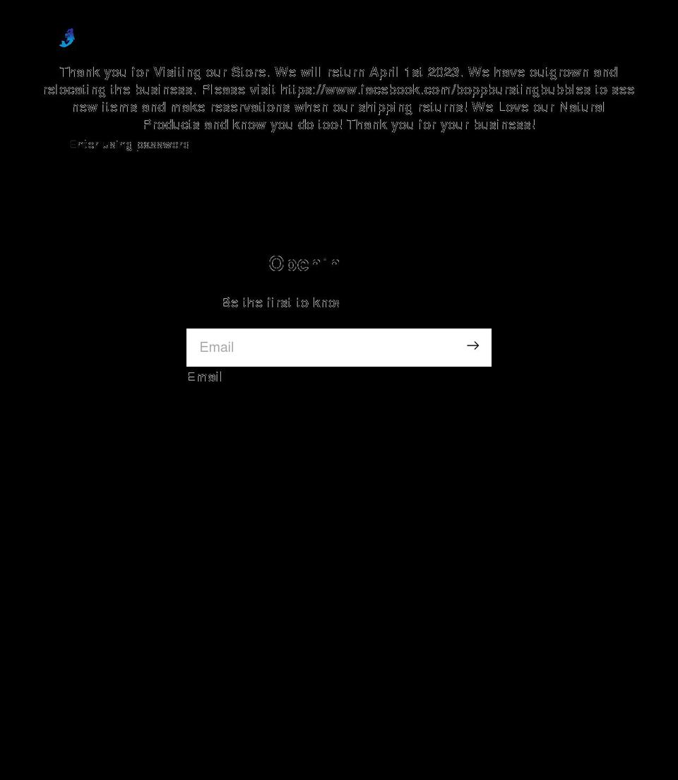 boppburstingbubbles.com shopify website screenshot