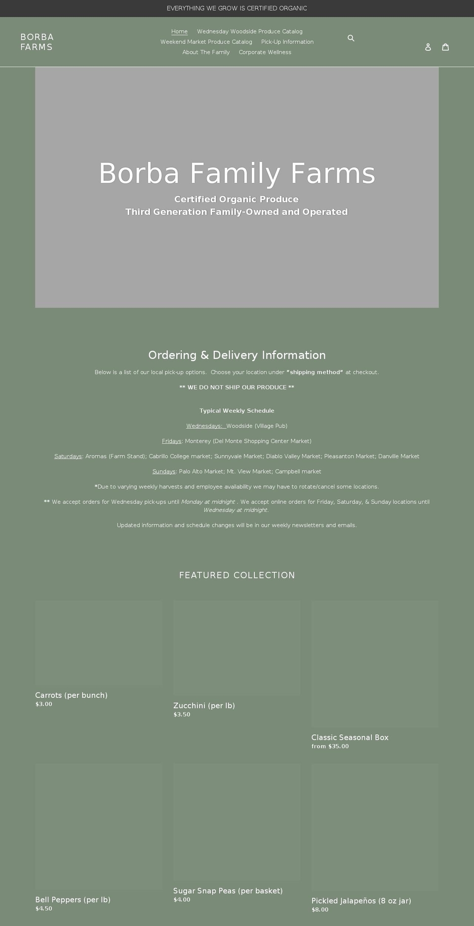 borba-farms.myshopify.com shopify website screenshot
