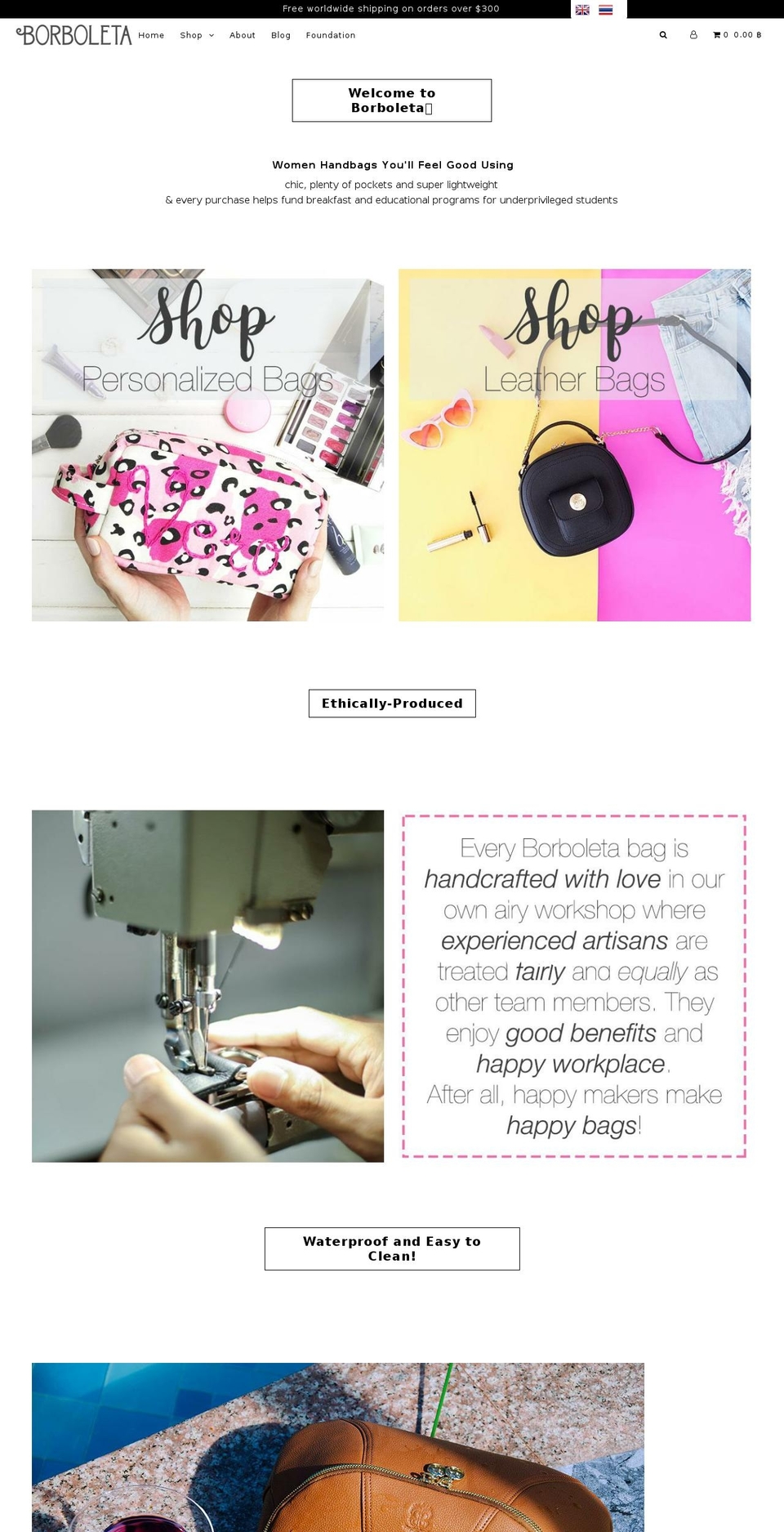 borboletabags.com — Shopify storefront screenshot