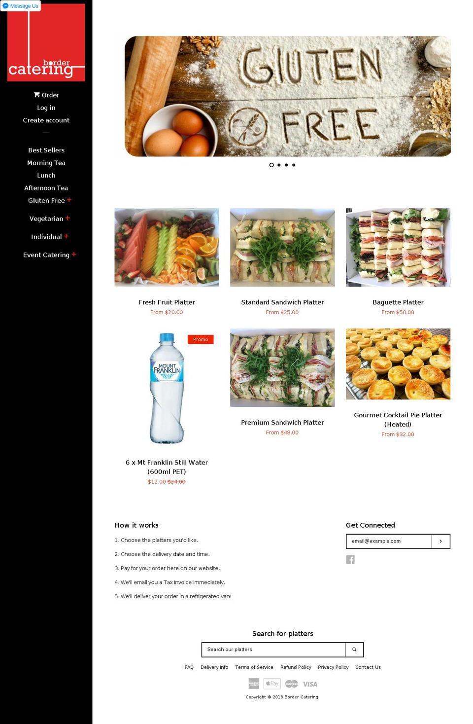 bordercatering.com.au shopify website screenshot