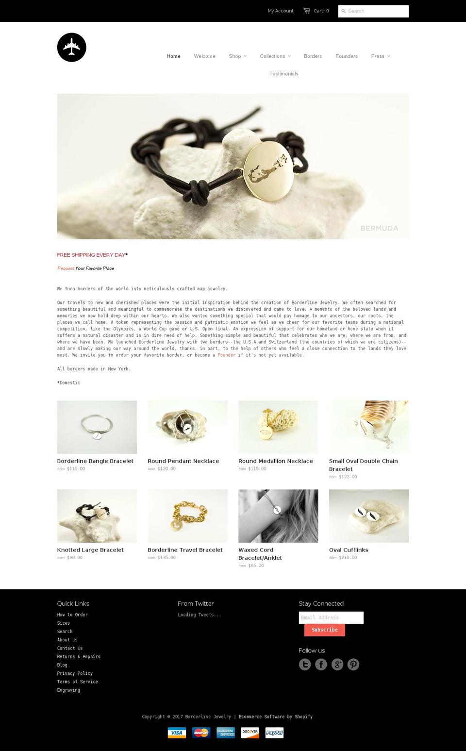 borderlinejewelry.com shopify website screenshot