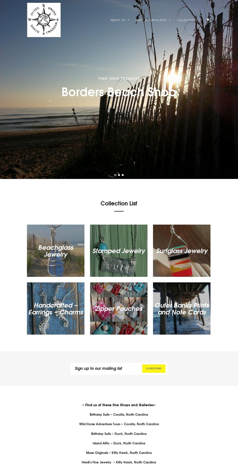 bordersbeachshop.com — Shopify storefront screenshot