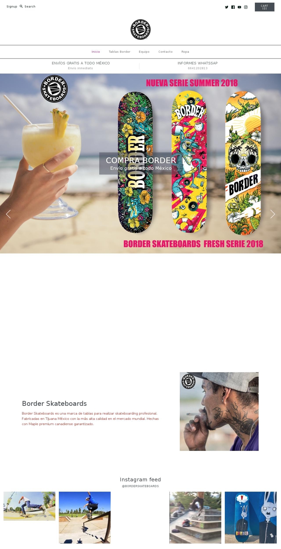 borderskateboards.com — Shopify storefront screenshot