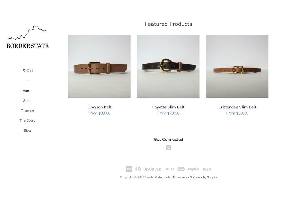 borderstatemade.com shopify website screenshot
