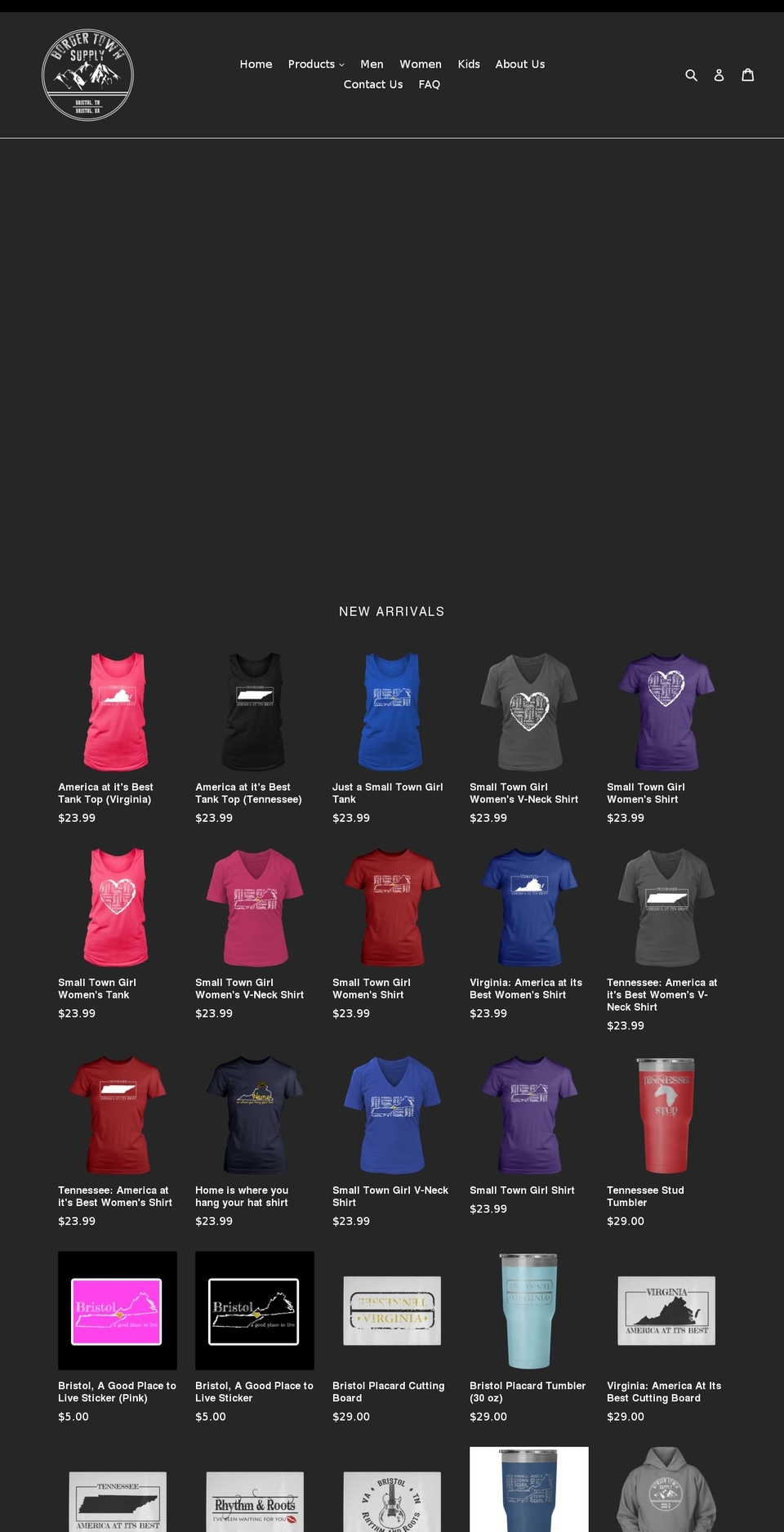 bordertownsupply.com — Shopify storefront screenshot