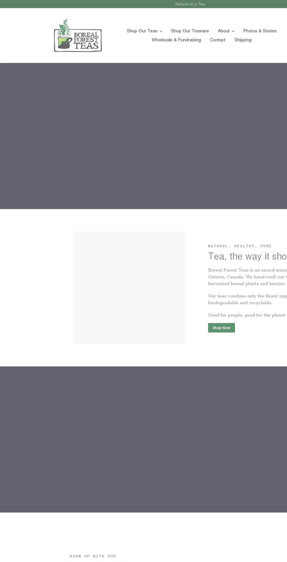 borealforestteas.ca shopify website screenshot