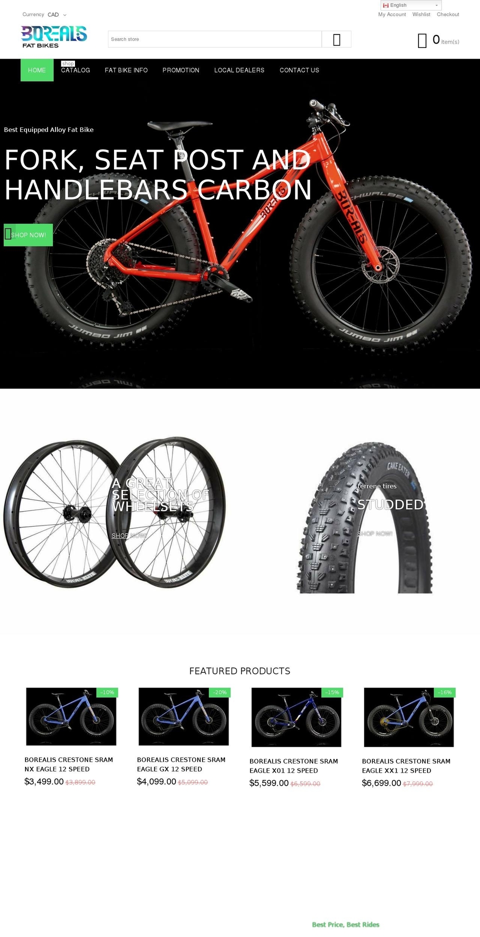 borealisbikes.ca shopify website screenshot