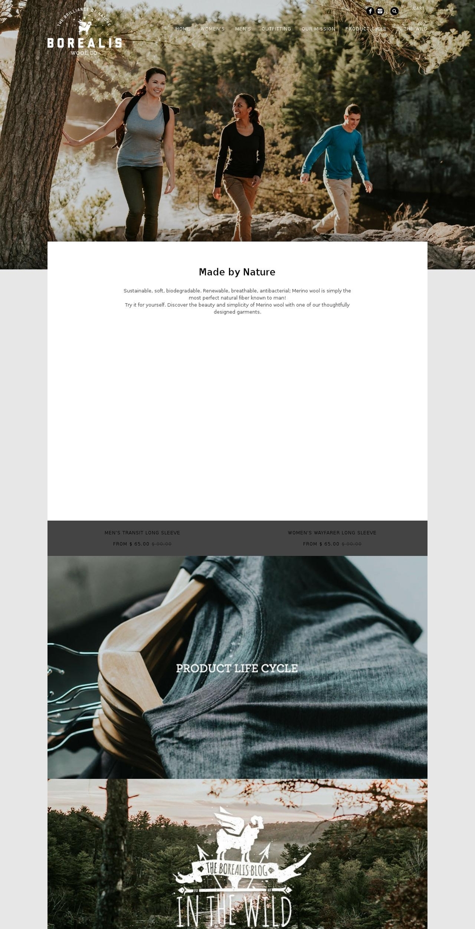 borealiswoolco.com shopify website screenshot