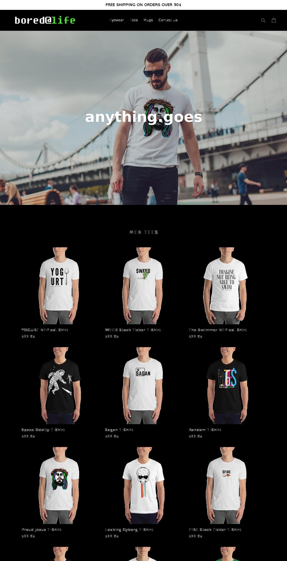 boredatlife.com — Shopify storefront screenshot
