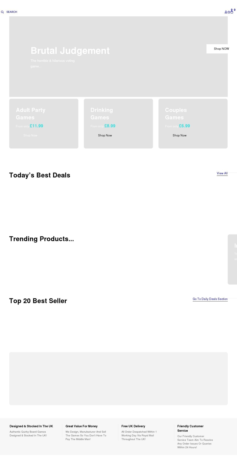 boredgames.uk shopify website screenshot