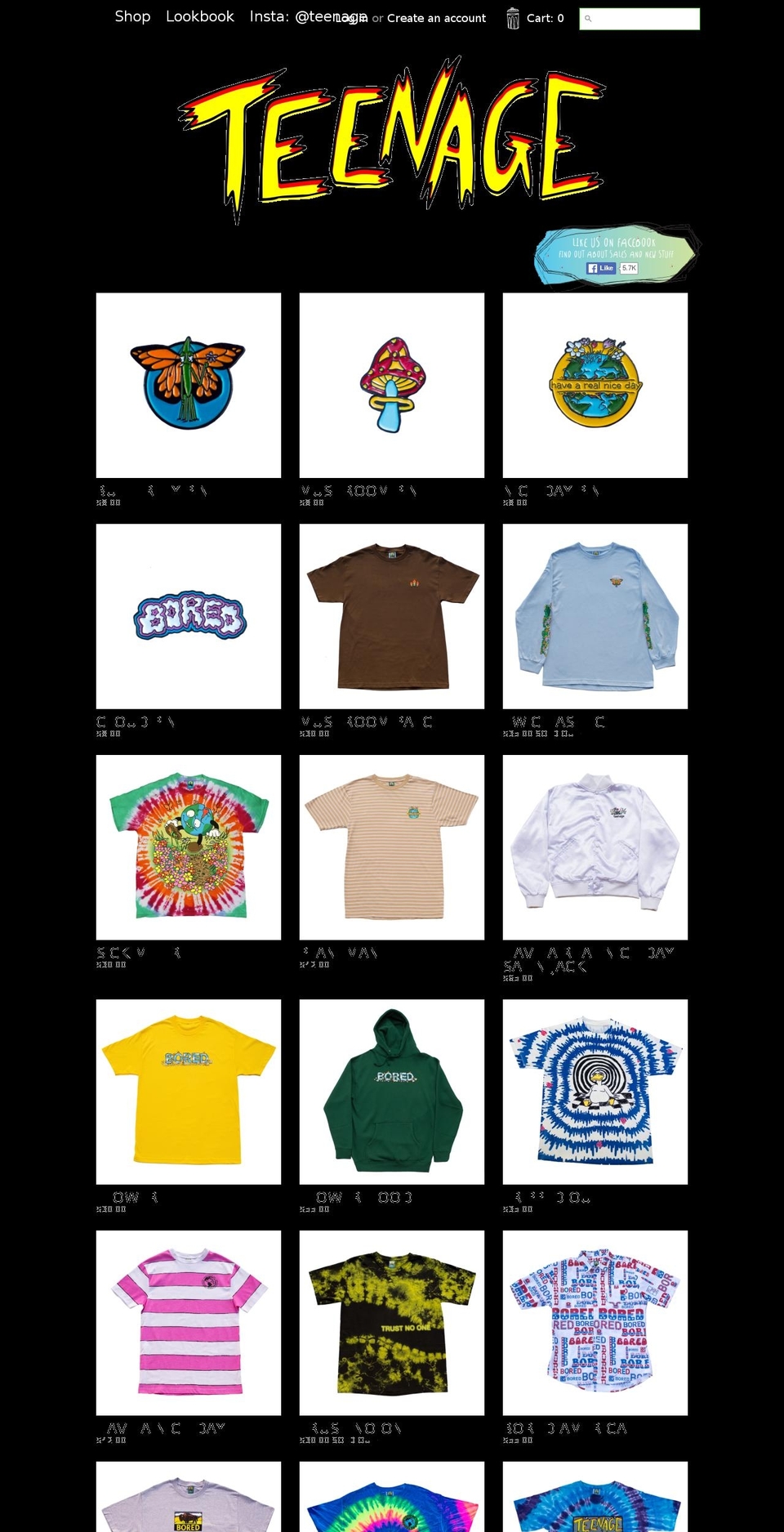 boredteenager.com shopify website screenshot