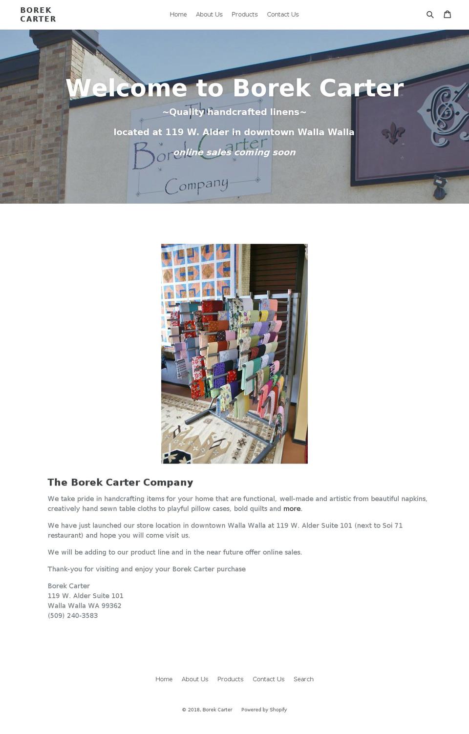 borekcarter.com — Shopify storefront screenshot