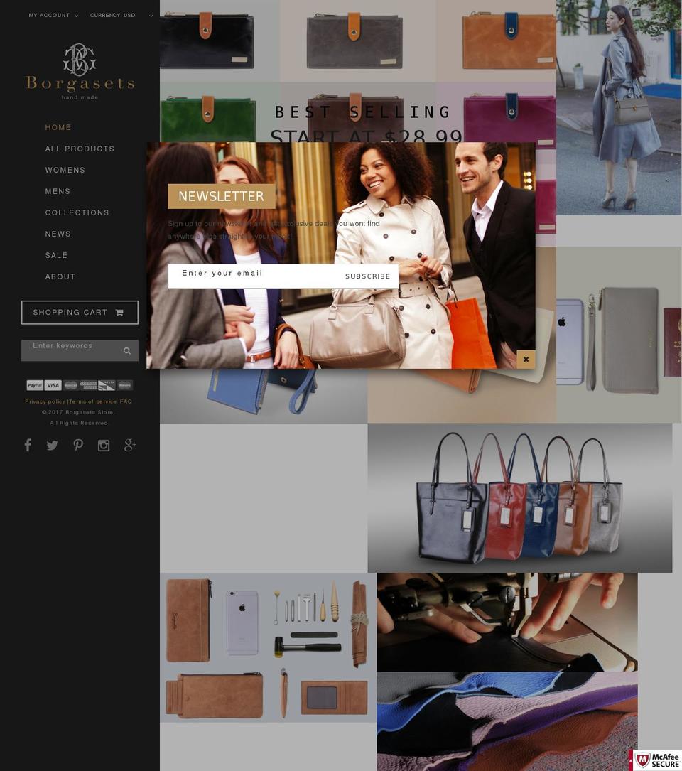 borgasets.com shopify website screenshot